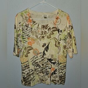 Christopher & Banks Short Sleeve Button up Sweater